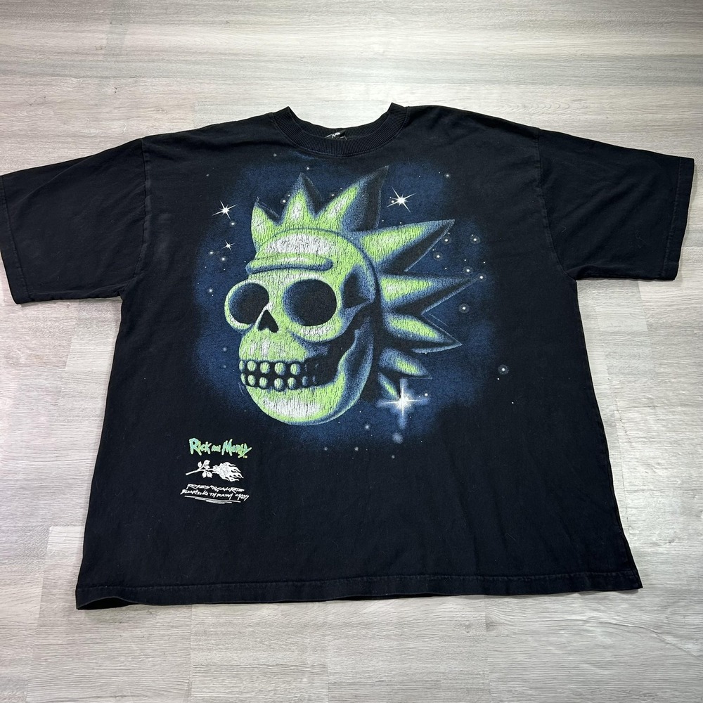 Civil Regime Rick And‎ Morty Shirt Mens XL Black Skull Graphic Tee Streetwear